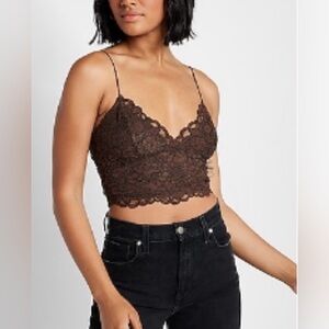 Express Allover Lace Crop Cami Size Medium